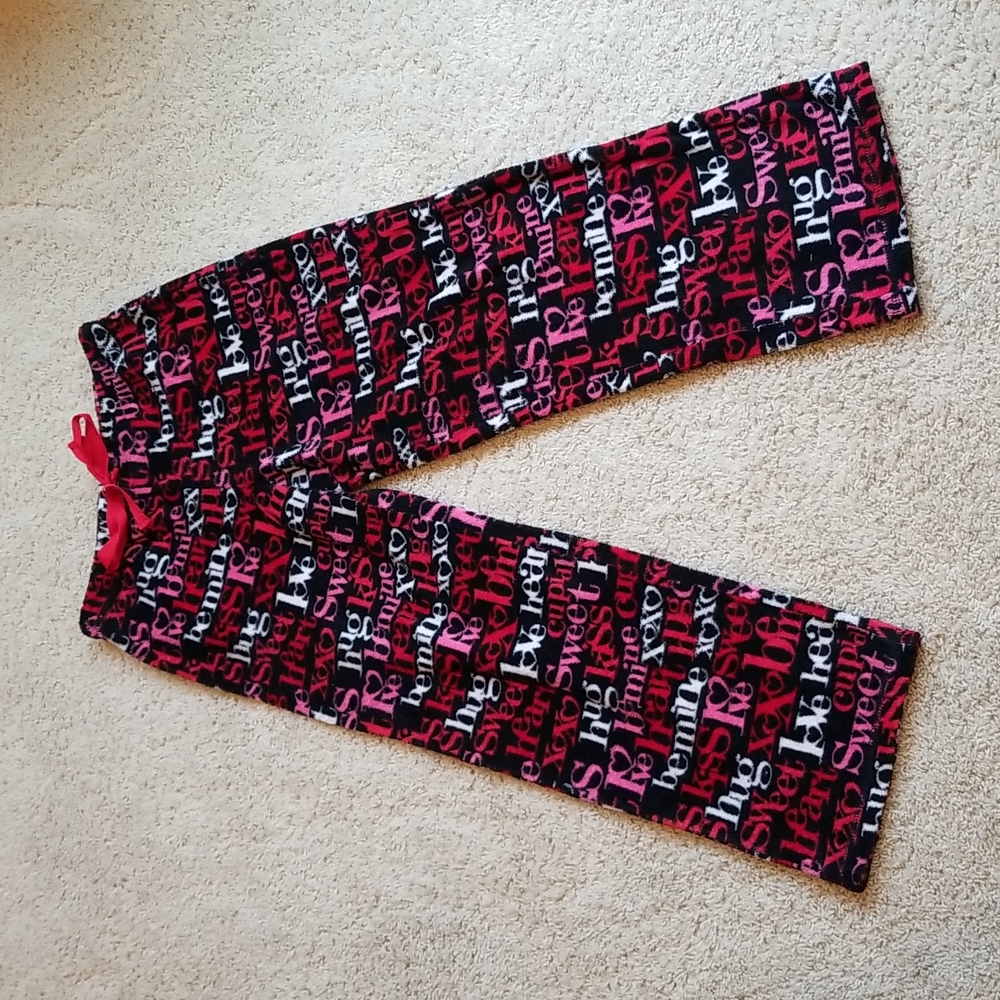 Black fleece pajama pants